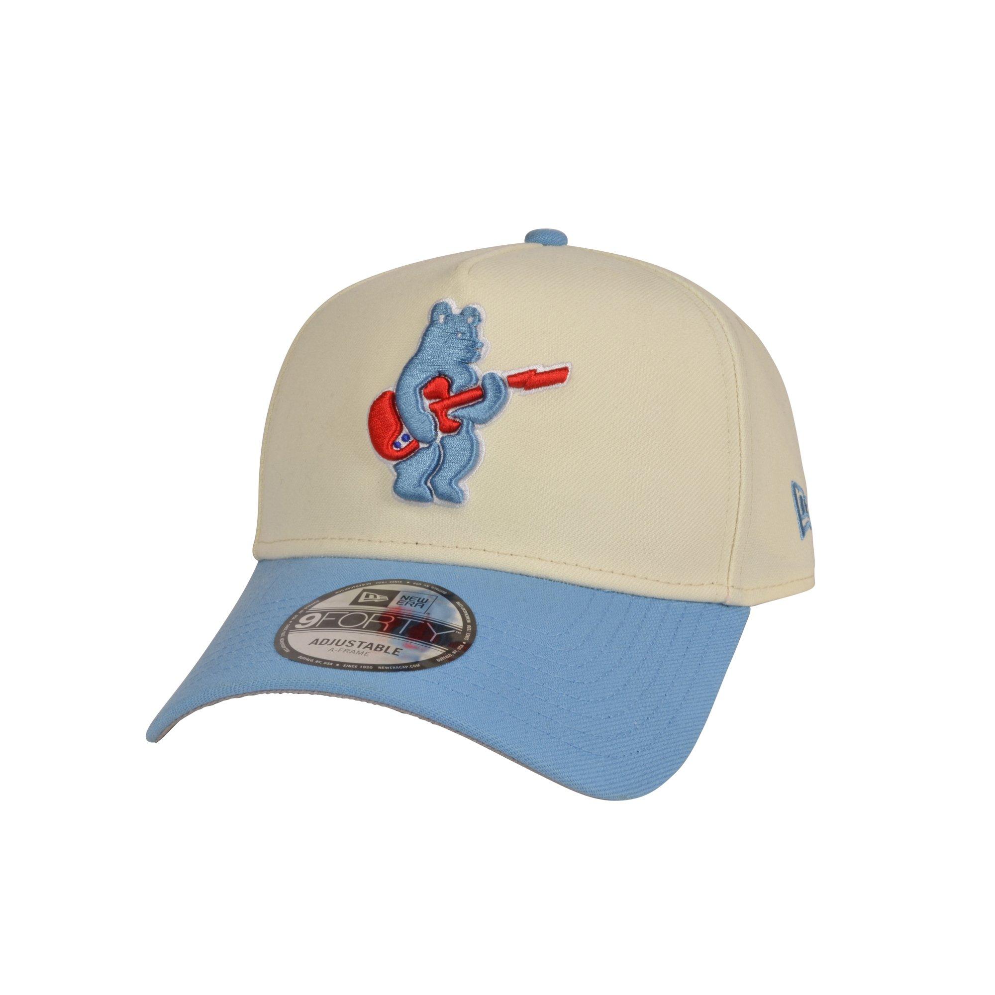 New Era Chicago Cubs 9FORTY A-Frame Snapback Hat - Cream/Light Blue - LT BLUE